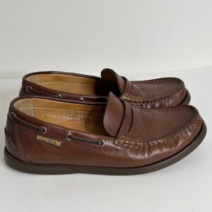 Mephisto Spinnaker Penny Loafers Mens US 10 Brown Leather Slip On Nautical Shoes